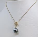 Hanger - 14 karaat Geel goud - 0.01ct. tw. - 10×11 mm