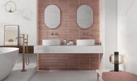 Wandtegel Marrazzi Aur Gold Roségoud Mat 7,5x30 (Muurtegels, Bricolage & Construction, Dalles & Carrelages, Enlèvement ou Envoi