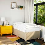 vidaXL Bedframe zonder matras 80x200 cm stof crèmekleurig, Verzenden, Nieuw