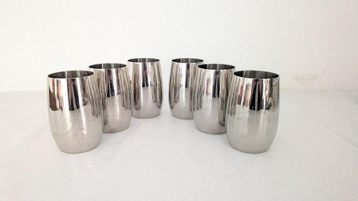 AMC Art Design - Drinkservies voor 6 (6) - Staal, Antiek en Kunst, Antiek | Meubels | Tafels