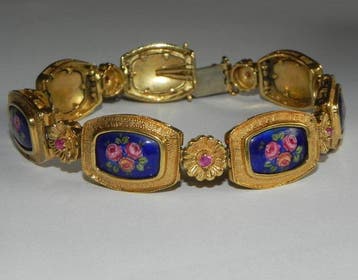 Armband - 18 karaat Geel goud Robijn, Nieuw