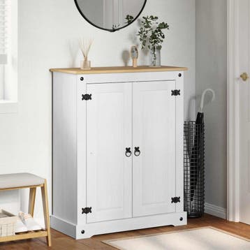 vidaXL Schoenenkast Wit 86 x 38,5 x 108 cm Massief, Huis en Inrichting, Verzenden, Nieuw