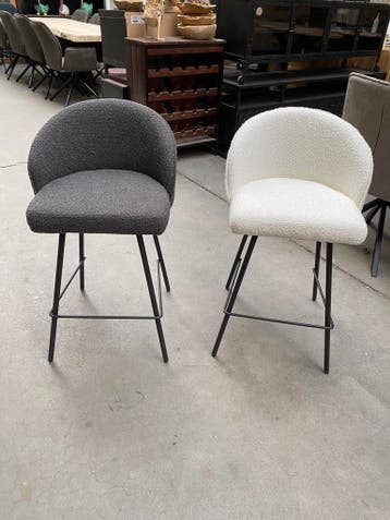 June barstoel, bouclé stof (nieuw, outlet)
