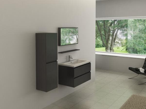 Veiling - 1-persoons badkamermeubel 80 cm - donkergrijs - In, Maison & Meubles, Salle de bain | Meubles de Salle de bain