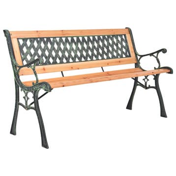 vidaXL Tuinbank 116 cm gietijzer en massief vurenhout, Tuin en Terras, Verzenden, Nieuw