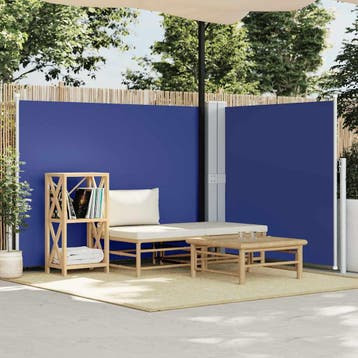 vidaXL Windscherm uittrekbaar 140x1000 cm blauw, Verzenden, Nieuw
