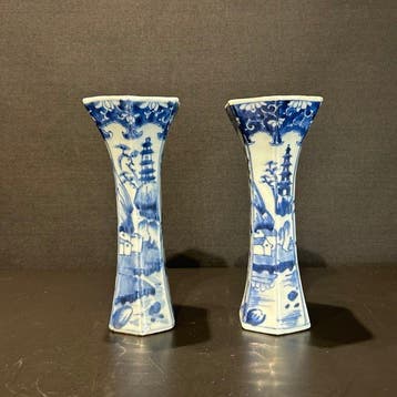 Vaas - Porselein - China - Kangxi (1662-1722) - Kangxi blauw