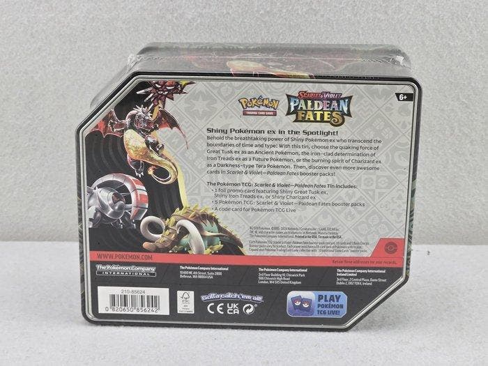 Pokémon - 1 Box - Paldean Fates Tin - Great Tusk ex -, Hobby en Vrije tijd, Verzamelkaartspellen | Pokémon
