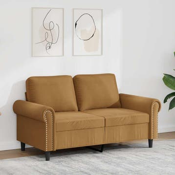 vidaXL Tweezitsbank / zetel 120 cm fluweel bruin, Verzenden