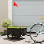vidaXL Fietstrailer 30 kg ijzer zwart en groen, Vélos & Vélomoteurs, Verzenden