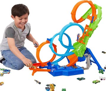 Hot Wheels Baanset 4 Lussen -34% Retour deal, pak je kans!, Racebaan, Verzenden, Zo goed als nieuw, Hot Wheels