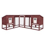 vidaXL Konijnenhok voor buiten met ren massief vurenhout, Verzenden