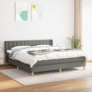 vidaXL Boxspring met matras stof donkergrijs 160x200 cm, Verzenden, Nieuw