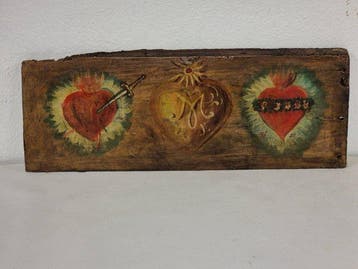Beschilderd houten paneel - Heilige Harten van Jezus - 40 cm
