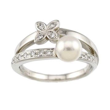 Mikimoto - Bague Platine, Nieuw