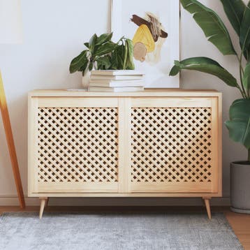 vidaXL Kastdeuren met latwerk 2 st 59,5x61,5 cm massief, Verzenden