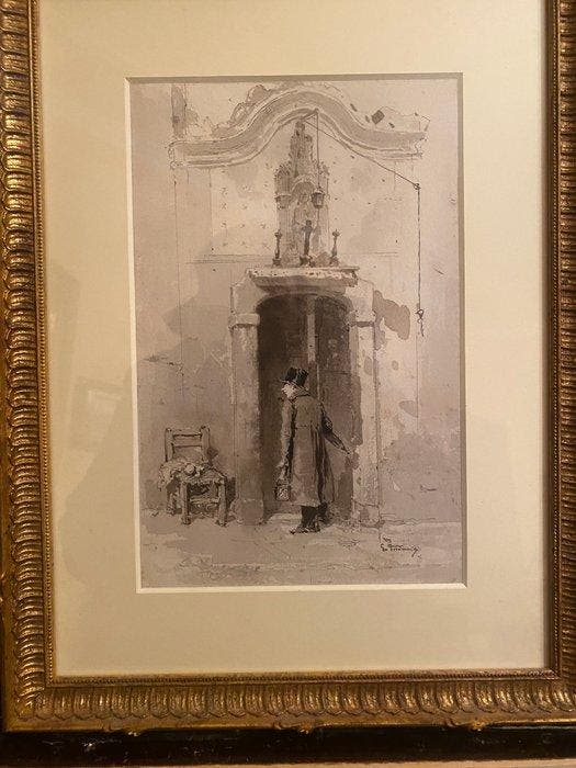 Gerolamo Induno (1827-1890) - Personaggio in abiti, Antiek en Kunst, Kunst | Schilderijen | Klassiek