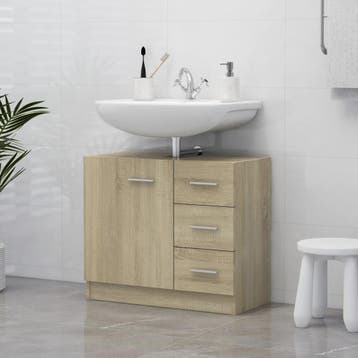 vidaXL Wastafelkast 63x30x54 cm bewerkt hout sonoma, Verzenden, Nieuw
