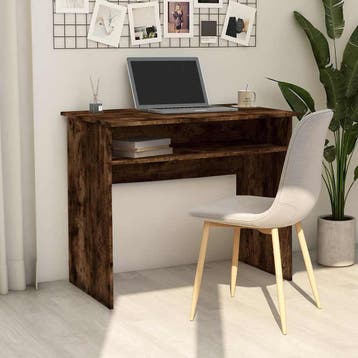 vidaXL Bureau 90x50x74 cm bewerkt hout gerookt eikenkleurig, Verzenden, Nieuw