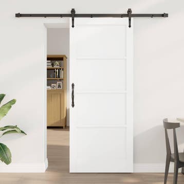 vidaXL Schuifdeur ORKDAL 83 x 202 cm Massief grenenhout Wit, Verzenden