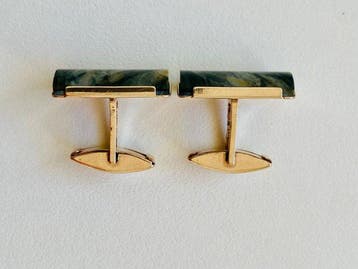 Zilver - Manchetknopen - nefriet / 875 USSR