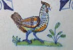 Carreau - Tuiles de Gouda avec un poulet. - 1600-1650