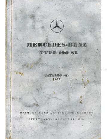 1955 MERCEDES BENZ 190 SL ONDERDELENHANDBOEK DUITS