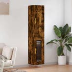 vidaXL Hoge kast 34,5x34x180 cm bewerkt hout gerookt, Verzenden, Nieuw