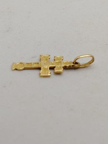 Zonder minimumprijs - Kruishanger - 18 karaat Geel goud