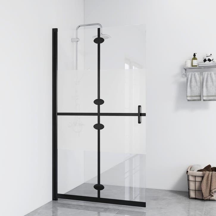 vidaXL Inloopdouchewand inklapbaar 110x190 cm ESG-glas, Bricolage & Construction, Sanitaire, Envoi