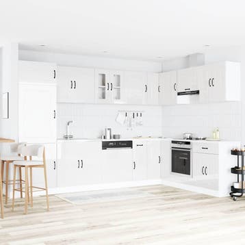 vidaXL Keuken Kast Kalmar Glanzend Wit 80 x 46 x 81,5 cm, Verzenden