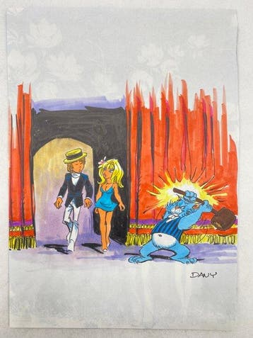 Dany - Oorspronkelijke tekening in kleur - Gesigneerd -