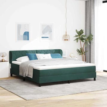 vidaXL Boxspring bed met hoofdeinde Donkergroen 180 x 200 cm, Verzenden