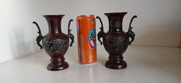 Mid 20th century - pair of Koro bronze censer vase japanese, Antiquités & Art