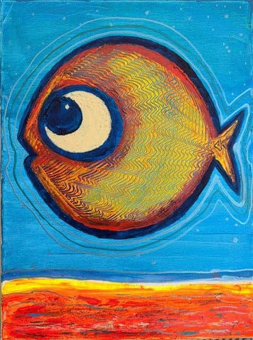 Denis Kuvayev (1971) - Goldfish on golden bottom - No