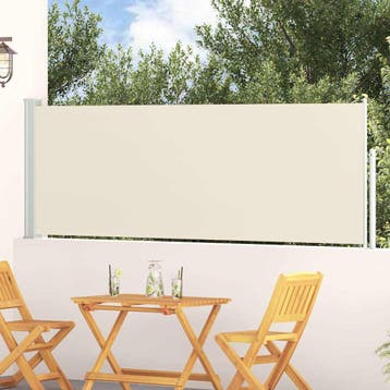 vidaXL Tuinscherm uittrekbaar 100x314 cm crème, Verzenden, Nieuw