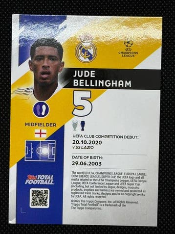 2025/26 Topps Topps Total Football Jude Bellingham 2138
