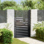 vidaXL Tuinpoort afsluitbaar 100x150 cm aluminium zwart, Verzenden, Nieuw