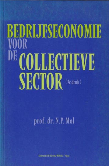Bedrijfseconomie voor de collectieve sector - Mol, Verzenden, Nieuw