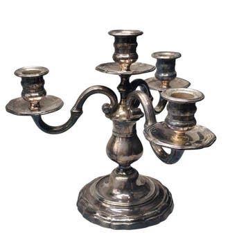 Four-Light Candelabras – Elegant Scroll Design -