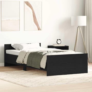 vidaXL Bedframe zonder matras 90x190 cm spaanplaat zwart, Verzenden
