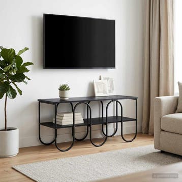 vidaXL TV-meubel 100 x 40 x 50 cm Zwart eiken Bewerkt hout, Verzenden