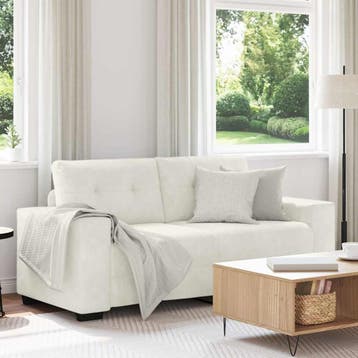 vidaXL Loveseat Sofa Crème 180x77x82 cm Fluweel, Huis en Inrichting, Verzenden, Nieuw