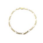 Gouden gesloten Figaro schakelarmband., Ophalen of Verzenden