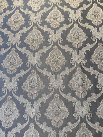 San Leucio - Top quality - Damast, azuurblauwe zijde,
