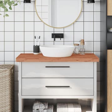 vidaXL Wastafelblad 100x50x4 cm massief beukenhout, Huis en Inrichting, Keuken | Keukenelementen, Verzenden, Nieuw