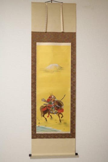 Samurai te paard voor Mount Fuji – Japanse hangende rol