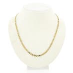 Bicolor gouden Figaro schakelketting, Ophalen of Verzenden, Gebruikt, Overige kleuren, Goud