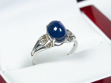 Zonder minimumprijs - Ring - 925 zilver - 3,50 ct saffier -, Nieuw