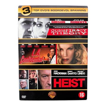3 Top DVDs Boordevol Spanning (Conspiracy Theory, L.A., Verzenden, Nieuw in verpakking
